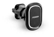 Mooov - Support de téléphone aimanté réglable pour grille de ventilation - noir