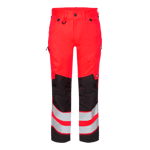 FE Engel stretchbyxor 2544, High-Vis kl.2, röd/svart, stl 92