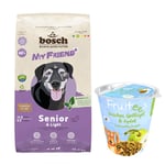 12 kg My Friend+ Dog + 200 g bosch Fruitees (semi-moist) på köpet! - Senior & Light + Fruitees med fjäderfä & äpple