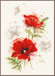 Vervaco Point De Croix Compté Kit Tableau Complet Set COQUELICOTS De Broderie Loisir Créatif Maison Decoration Cadeau DIY ca. 23 x 31 cm Counted Cross Stitch Embroidery