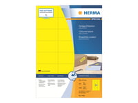 Herma Spesial - Papir - Matt - Permanent Selvklebende - Gul - 70 X 37 Mm 2400 Etikett(Er) (100 Ark X 24) Etiketter