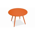 Table basse de jardin ronde en métal - OVIALA - Palavas - Orange - Acier thermolaqué - Contemporain