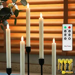 Rhytsing Lot de 5 Bougies Chandelier Ivoire Led Télécommandes pour Noël H25 cm