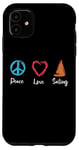 Coque pour iPhone 11 Peace Love Sailing Captain Boat Sport