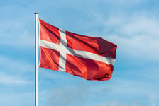 Danish Flag waving in the wind