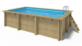 Piscine de jardin en bois - 5x3  x H.1,25m - avec filtration - BAS786OSP