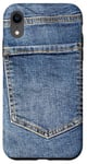 iPhone XR Cool Blue Jeans Denim Graphic Style With Cool Pocket Case