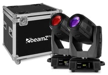 BeamZ Pro Tiger 17R BS 350W MovingHead 2pcs in FC, Set med 2 professionella 17R 2-i-1 moving heads med hög ljusstyrka och 350W urladdningslampa