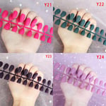 24pcs Fashion False Nails Acrylic Gel Full French Fake Art Y32