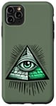 Coque pour iPhone 11 Pro Max argent tous les yeux voyants ironie illuminati foi