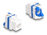 Delock - Keystone Module - Rj-45 (Hona) Till Lsa (Hona) - Utp - Cat 6A - Snap-In - Vit, Blå