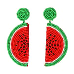 Statement Dangle Fruit Earrings - Fashion Cute Watermelon Beaded