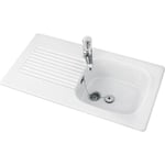 Evier - VILLEROY & BOCH - Tudor - 1 bac - Blanc - Céramique