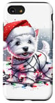 iPhone SE (2020) / 7 / 8 Watercolor West Highland White Terrier Santa Hat Christmas Case