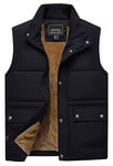 TACVASEN Men's Outerwear Gilets Winter Thermal Vests for Men Warm Outdoor Fleece Fishing Gilet Sleeveless Smart Body Warmer Black,XXL