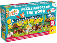 Lisciani - Carotina Baby - Puzzle Panorama : La Fôret - Puzzle Interactif pour Enfants de 1 à 4 ans - Éveil sensoriel et cognitif - Reconnaissance Formes et Couleurs - Fabriqué en Italie