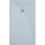 Receveur de douche 80x100 cm extra plat ONDA en resine surface ardoisee gris cendre Grille grise cendre