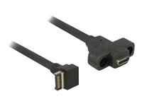 Delock - Usb-Intern Till Extern Kabel - 20-Stifts Usb 3.0 Överdel (Hane) Vinklad Till 24 Pin Usb-C (Hona) Kan Monteras På Panel - 45 Cm