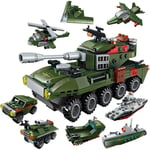 Militär Tank Byggsats, STEM Byggleksaker 361PCS Pansarfordon Byggstenar Leksaker, Beväpnad Bil Militärfordon Block Kit