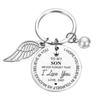 HINK Creative DIY To My Daughter And Son Stainless Steel Keychain 3x3cm Keychains Jewelry & Watches For Woman Valentine Easter Gift