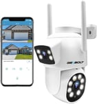 2.5K Ptz Caméra Surveillance Extérieur, 2.4/5Ghz Wifi Caméra Ip Avec Double Objectif & Double Vue, Vision Nocturne Couleur, Détection Humaine, Suivi Auto (Dc & Poe)