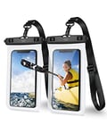 YOSH Waterproof Phone Pouch with Adjustable Lanyard, 2-Pack IPX8 Underwater Waterproof Phone Case for Swimming for iPhone 16 15 14 13 12 11 Pro XS, Samsung S24 S23 S22 S21 A15 Huawei Xiaomi-up to 6.8"