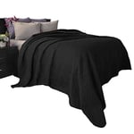 Lavish Home Black Quilt Coverlet- for King Size Beds-Basket Weave Quilted Pattern-Soft & Lightweight Bedding for All Seasons- Solid Color Bedspread