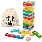 WOOMAX 48731 Disney Jeu Tour Blocs Bois/Domino avec Sac 36, Multicolore, Normal