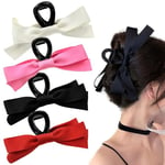 4 PCS Big Bow Hair Claw Clips,for Thick Hair, Hair Bows for Women Large Bow Hair Clips,Non Slip Shark Clip Hair Clamps,Hair Accessories for Women Girls