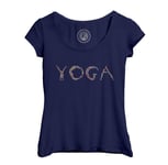 T-Shirt Femme Col Echancré Yoga Billes De Couleurs Meditation Asanas Bien Etre