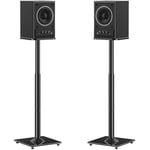 ELIVED Adjustable Height Speaker Stands for Satellites Up to 10KG, Extend 720mm to 950mm, Universal Bookshelf Floor Speaker Stand with 2 Types of Foot Pads, Cable Management,1 Pair, Black EV5022-L