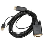 VGA to DP Connector Cable HD Video Converter Cable with Power Supply and Sound f