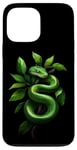 Coque pour iPhone 13 Pro Max Amoureux Drôles De Python D'arbre Vert, Serpents, Reptiles