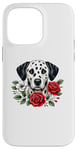 Coque pour iPhone 14 Pro Max Roses Flowers Dalmatian Dalmatians Dal Dally Dog