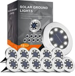 Lumière Solaire Extérieur, 8 LED Spot Lampe Solaire Jardin Etanche IP65 Pelouse