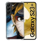 Cokitec Coque Renforcée en Verre Trempé pour Samsung Galaxy S23 Plus Manga Naruto Blanc