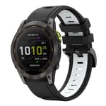 Garmin Enduro 2 / Fenix7X / Fenix​​7X Solar /TACTIX 7/ 7 Pro, etc. Silikonarmbånd, 26 mm - svart, hvitt