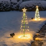 S-giant - Sapin de Noel Artificiel Solaire, Decoration Exterieur, Lumiere Exterieur Jardin, Guirlande Lumineuse, Deco Noel Arbre Lumineux led (Blanc