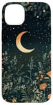 iPhone 14 Plus Night Forest Dark Cottagecore Crescent Moon Botanical Case