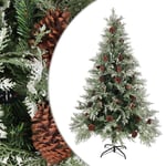 Sapin de No�l avec pommes de pin Vert et blanc 120 cm PVC et PE