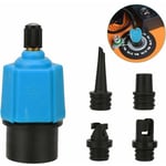 Adaptateur de pompe sup gonflable Convertisseur de pompe à air, adaptateur de valve de sup multifonction avec 4 buses de valve d'air pour bateau