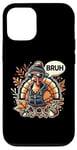 Coque pour iPhone 12/12 Pro Pinceau à dinde Funny Cool pour Thanksgiving, automne