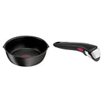 Tefal Ingenio Eco Resist Poêle profonde 26cm, Induction, Revêtement antiadhésif, Indicateur de démarrage de cuisson, L3978502 & Ingenio Poignée amovible noire, Verrouillage sécurité 3 points, L9863302