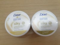 DOVE SILKY NOURISHING BODY CARE X 2 - 300ML JUST £12.79 FREE POSTAGE