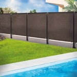 ID MARKET - Brise vue renforcé 1,8 x 10 m taupe 220 gr/m² luxe pro