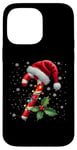 Coque pour iPhone 14 Pro Max Chapeau de Père Noël en sucre d'orge de Noël pour garçons et filles