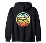 80s Retro Necronomicon and Miskatonic Themed Symbol Zip Hoodie