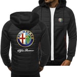 Men's Sweatshirt Jacket Zip Hoodie - 3D Alfa Romeo Casual Unisex Long Sleeve Cardigan Hooded Tops Spring and Autumn Sweater Jacket - Teen，Black，L