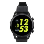 DAUERHAFT Through APP Control Full Touching Smartwatch Multiple Sports Modes Black Silicone Strap,Monitor Changes in Physical Healthy Values