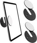 Support Mural Universel Pour Tablette/Téléphone, Lot De 2 Support Rond Réglable Rotatif À 90° Avec Vis + Adhésif Pour Smartphone Compatible Avec Ipad Kindle E-Reader Wifi Routeur Tv Box - Noir